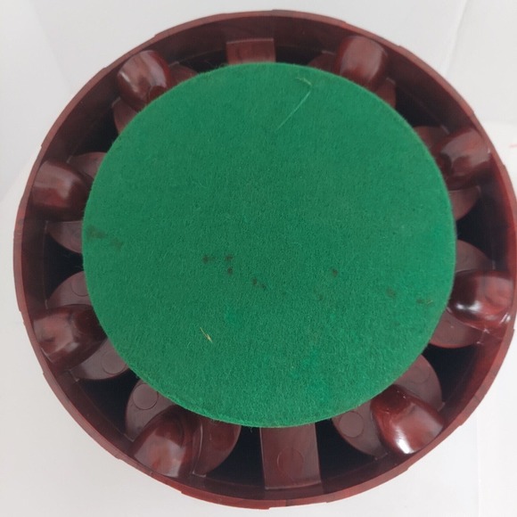 VTG Poker Caddy Bakelite Brown Black Swirled Poker Chip Chips Holder Rotating US - Picture 7 of 13